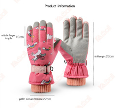 leather powder acrylic glove for kids